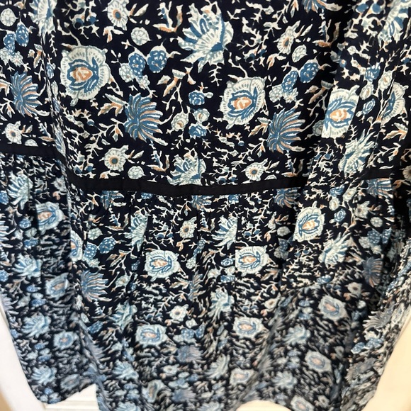 NWT St Roche Pearl Dress in Navy Wrap Around Midi Puff Sleeve Floral Size 4 - Picture 8 of 16